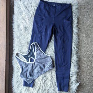 *COMBO* APANA Purple Crop Pants w/ Pockets XS & OLD NAVY Sports Bra M